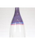 White & Purple Ceramic Vase with Skinny Neck