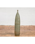 Tall & Slender Green Glazed Ceramic Vase