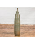 Tall & Slender Green Glazed Ceramic Vase