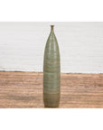 Tall & Slender Green Glazed Ceramic Vase
