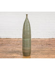 Tall & Slender Green Glazed Ceramic Vase