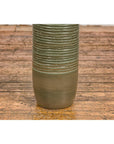 Tall & Slender Green Glazed Ceramic Vase