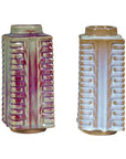Quadrangular Flambé Vases Inspired by Neolithic Ritual Cong Objects, Sold Each