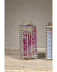 Quadrangular Flambé Vases Inspired by Neolithic Ritual Cong Objects, Sold Each
