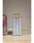 Quadrangular Flambé Vases Inspired by Neolithic Ritual Cong Objects, Sold Each