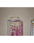 Quadrangular Flambé Vases Inspired by Neolithic Ritual Cong Objects, Sold Each