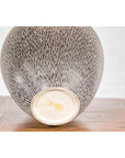 Artisan Handmade Brown Glazed Ceramic Vase with Textured Cream Stokes