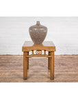 Artisan Handmade Brown Glazed Ceramic Vase with Textured Cream Stokes