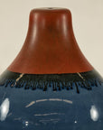 Pair of Artisan Ceramic Vases in Midnight Blue, Pre-Drilled for Lamp Conversion
