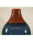 Pair of Artisan Ceramic Vases in Midnight Blue, Pre-Drilled for Lamp Conversion