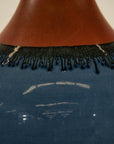 Pair of Artisan Ceramic Vases in Midnight Blue, Pre-Drilled for Lamp Conversion