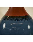 Pair of Artisan Ceramic Vases in Midnight Blue, Pre-Drilled for Lamp Conversion