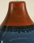 Pair of Artisan Ceramic Vases in Midnight Blue, Pre-Drilled for Lamp Conversion