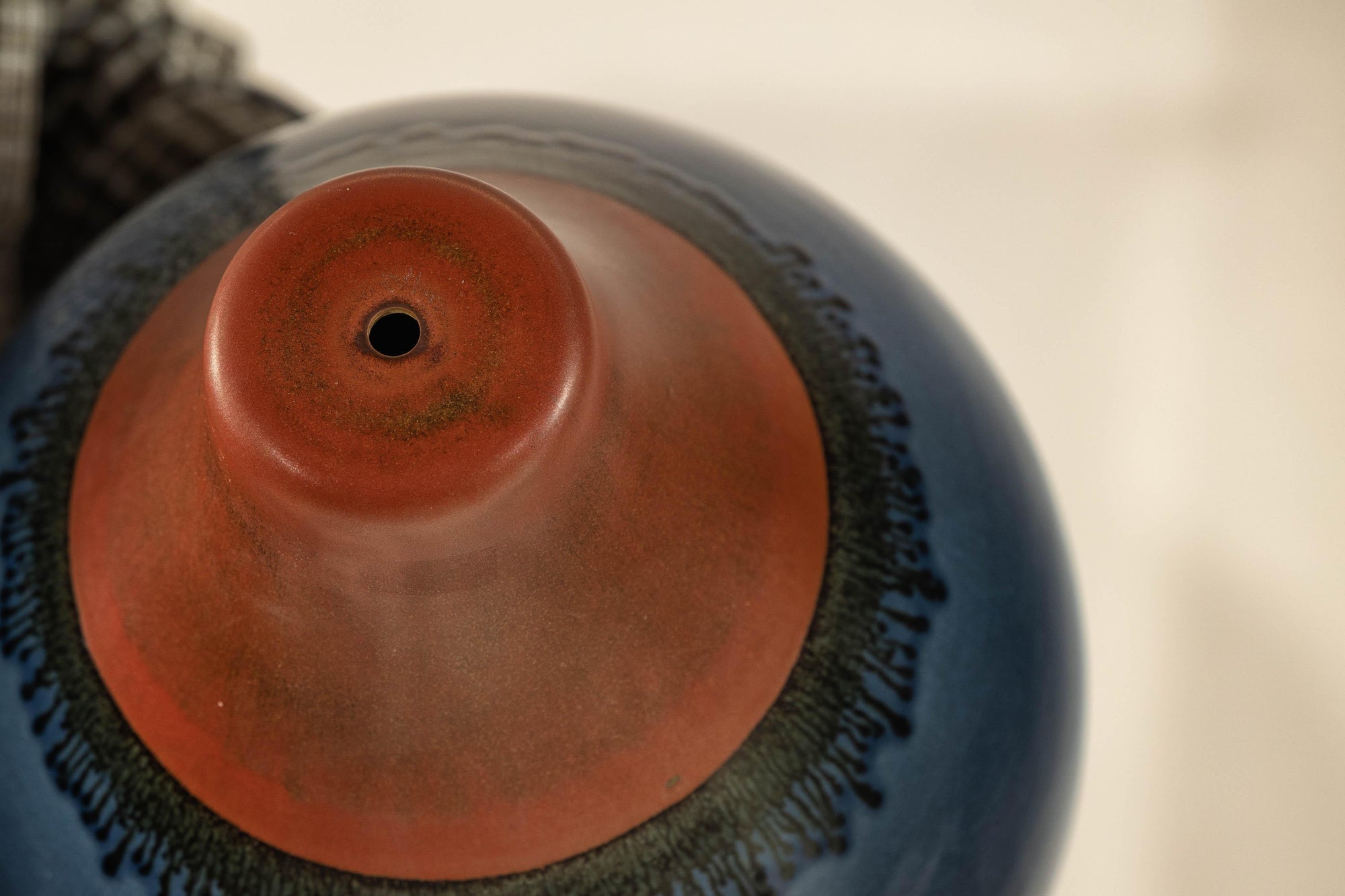 Pair of Artisan Ceramic Vases in Midnight Blue, Pre-Drilled for Lamp Conversion