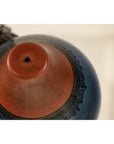 Pair of Artisan Ceramic Vases in Midnight Blue, Pre-Drilled for Lamp Conversion