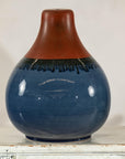 Pair of Artisan Ceramic Vases in Midnight Blue, Pre-Drilled for Lamp Conversion