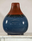 Pair of Artisan Ceramic Vases in Midnight Blue, Pre-Drilled for Lamp Conversion