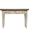 Farmhouse Chic White Distressed Sofa Table with Single Drawer and Tapered Legs