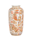 Chinese Vintage Japanese Kutani Style Vase with Flowers and Butterflies