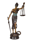 Lady Justice, Cast Bronze Tabletop Statuette with Scales and Sword