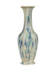 Multi-Color Vase with Blue and Green Drip Accent on Cream Ground