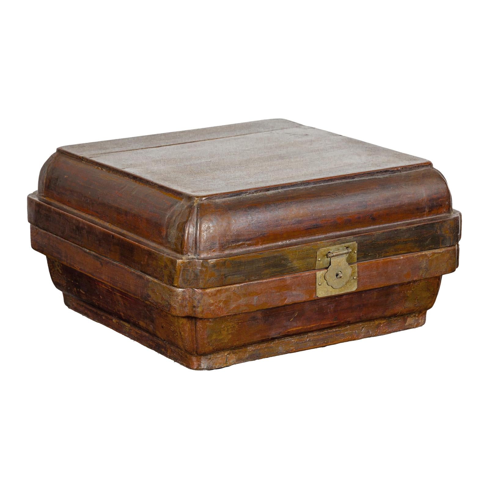 Qing Dynasty Hinged Box with Brass Hardware