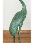 Pair of Dark Green Bronze Crane Fountain Statues-10. Asian & Chinese Furniture, Art, Antiques, Vintage Home Décor for sale at FEA Home