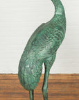 Pair of Dark Green Bronze Crane Fountain Statues-10. Asian & Chinese Furniture, Art, Antiques, Vintage Home Décor for sale at FEA Home