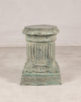 Verdigris bronze pedestal, straight-on front view