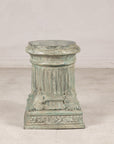 Verdigris bronze pedestal, full front view