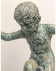 Boy Riding Snail Bronze Garden Statue-8. Asian & Chinese Furniture, Art, Antiques, Vintage Home Décor for sale at FEA Home