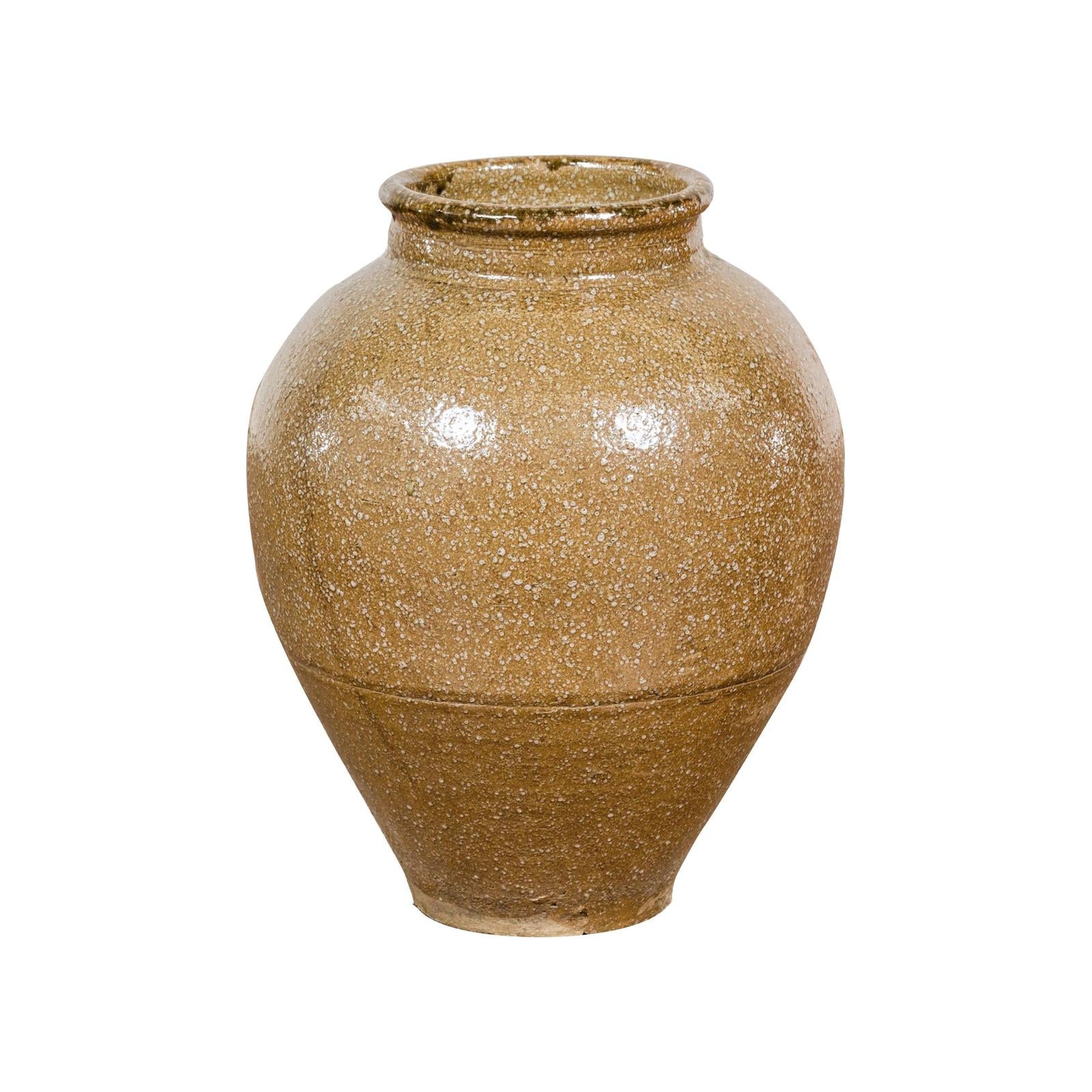 Taishō Period Two-Tone Sand Glaze Vase with Textured Finish