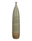 Tall & Slender Green Glazed Ceramic Vase