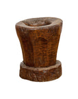 Teak Wood Rustic Mortar Urn Repurposed as an Antique Planter, 19th Century