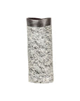 Textured Black, Gray and Black Spattered Ceramic Vase