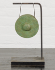 Swinging Bronze Gong Mounted on Custom Base-1. Asian & Chinese Furniture, Art, Antiques, Vintage Home Décor for sale at FEA Home