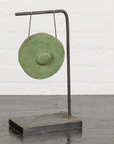 Swinging Bronze Gong Mounted on Custom Base-2. Asian & Chinese Furniture, Art, Antiques, Vintage Home Décor for sale at FEA Home