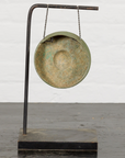 Swinging Bronze Gong Mounted on Custom Base-5. Asian & Chinese Furniture, Art, Antiques, Vintage Home Décor for sale at FEA Home
