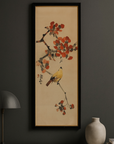 Framed Watercolor Painting of Bird on Flowering Branch-1. Asian & Chinese Furniture, Art, Antiques, Vintage Home Décor for sale at FEA Home