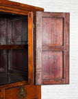 Wooden cabinet with multiple doors on a white background