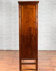 Wooden cabinet with multiple doors on a white background