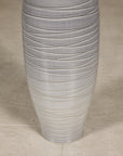 Tall Modern Gray-Glazed Ceramic Bottle Vase with Spiral Incising, additional gallery view 15