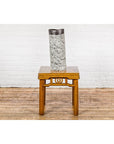Textured Black, Gray and Black Spattered Ceramic Vase