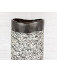 Textured Black, Gray and Black Spattered Ceramic Vase