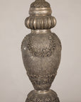 Set of Three Vintage Indian Silver-Plated Embossed Vessels, construction detail