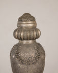 Set of Three Vintage Indian Silver-Plated Embossed Vessels, reverse view