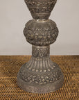 Set of Three Vintage Indian Silver-Plated Embossed Vessels, close-up detail