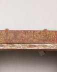 Gilt and red carved wood architectural panel front view