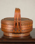 Vintage Chinese Woven Rattan Basket with Painted Cover, additional gallery view 12