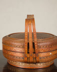 Vintage Chinese Woven Rattan Basket with Painted Cover, additional gallery view 14
